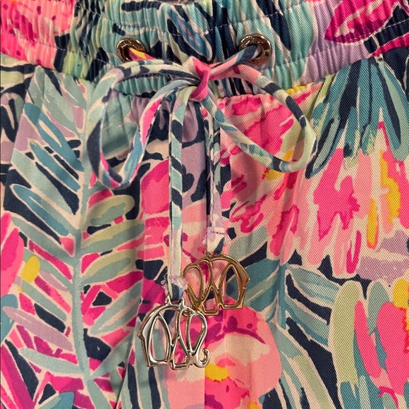 Lilly Pulitzer Tropical Print Cropped Pants - Pink and Blue - Picture 3 of 9